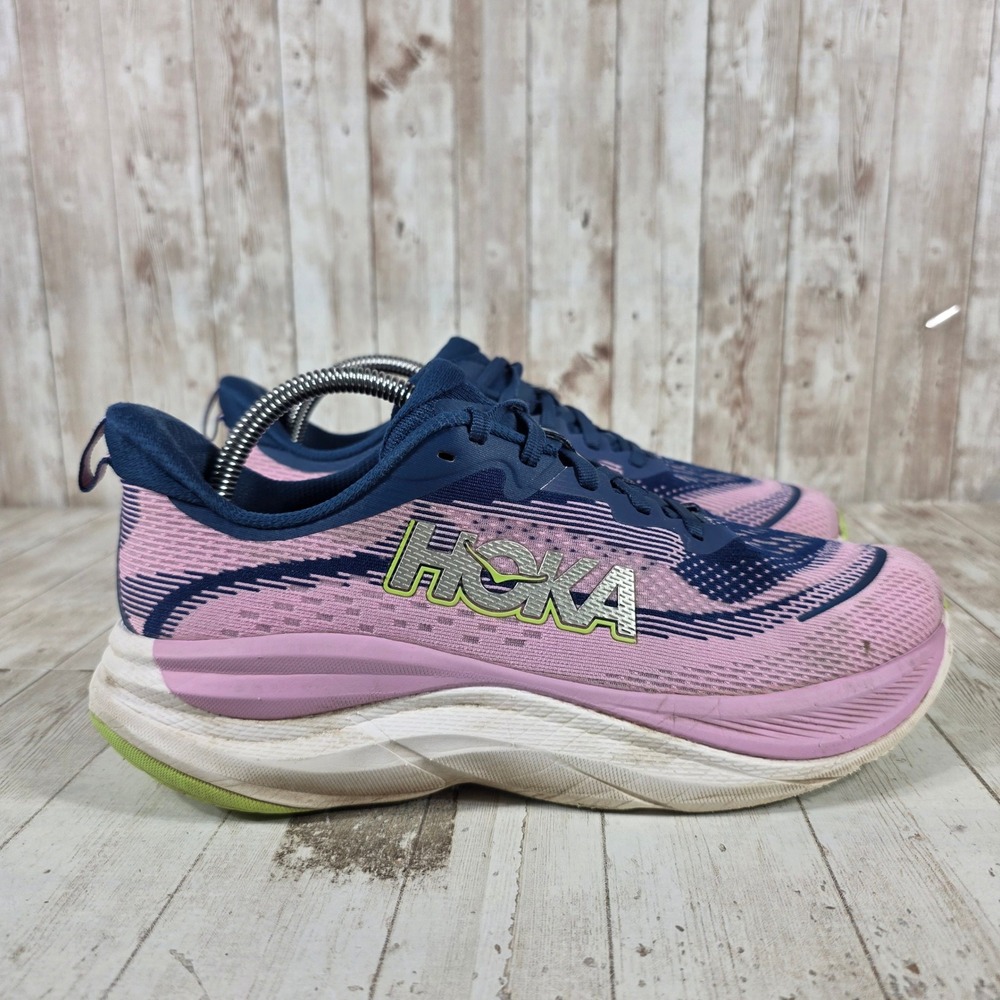 Hoka Skyflow Women Pink Navy Blue‎ Running Shoes Sneakers 1155113 Size 9.5B